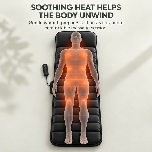Soothing heat helps stiff areas unwind before massage